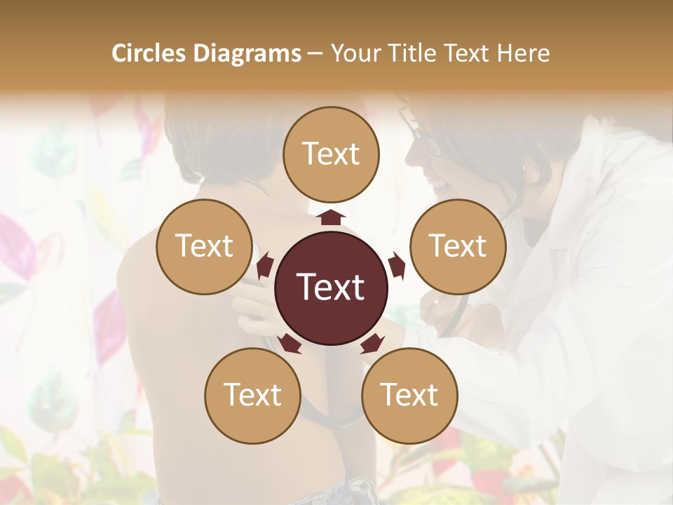 Young And Cute Female Doctor Visiting With A Stethoscope A Little Boy PowerPoint Template