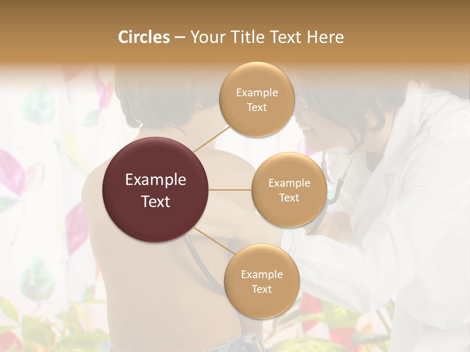 Young And Cute Female Doctor Visiting With A Stethoscope A Little Boy PowerPoint Template