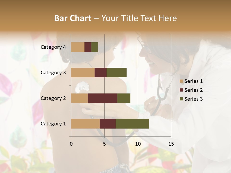 Young And Cute Female Doctor Visiting With A Stethoscope A Little Boy PowerPoint Template