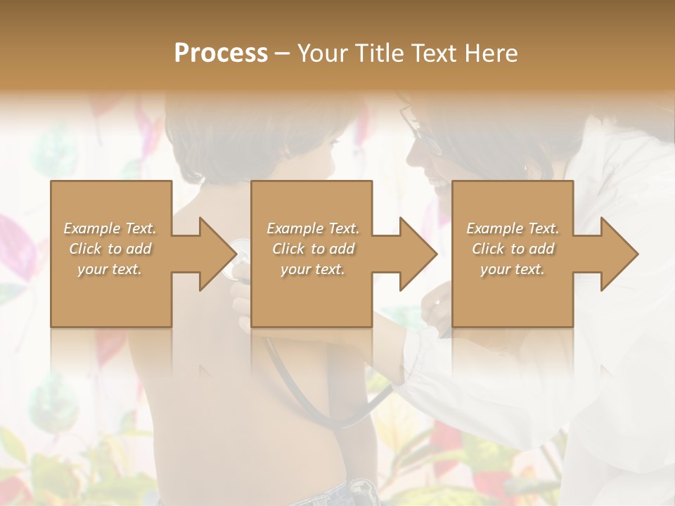 Young And Cute Female Doctor Visiting With A Stethoscope A Little Boy PowerPoint Template