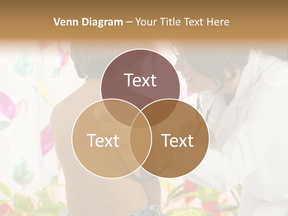 Young And Cute Female Doctor Visiting With A Stethoscope A Little Boy PowerPoint Template