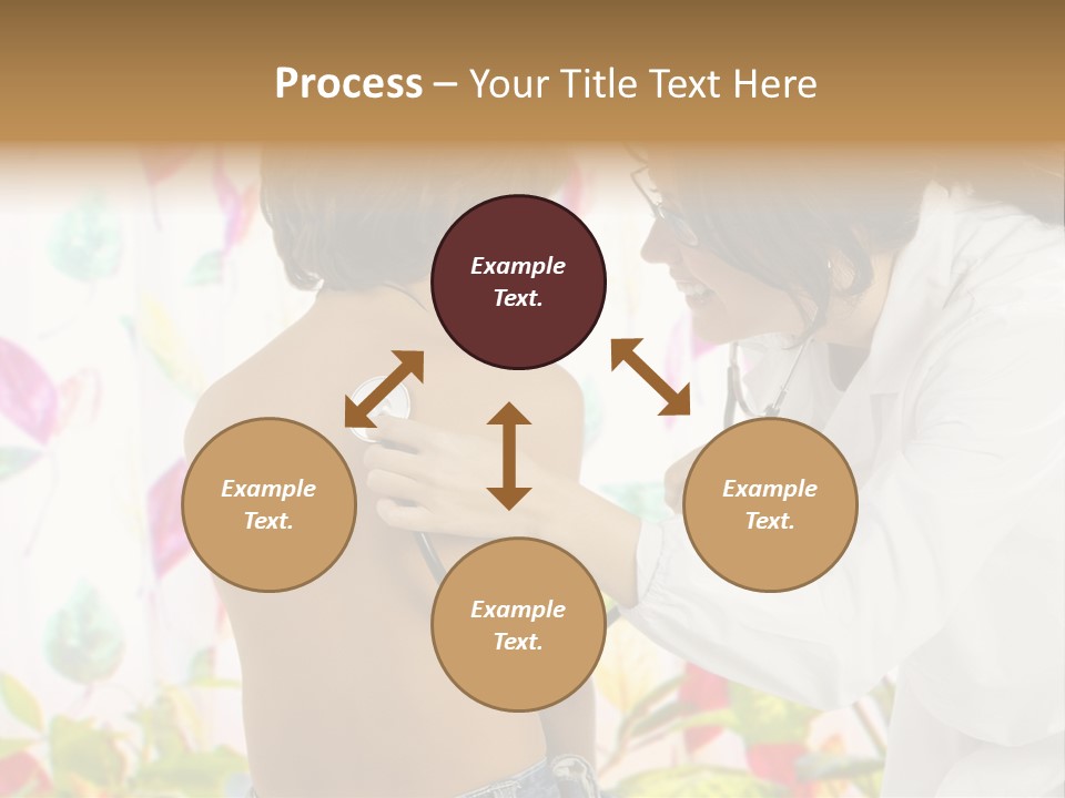 Young And Cute Female Doctor Visiting With A Stethoscope A Little Boy PowerPoint Template