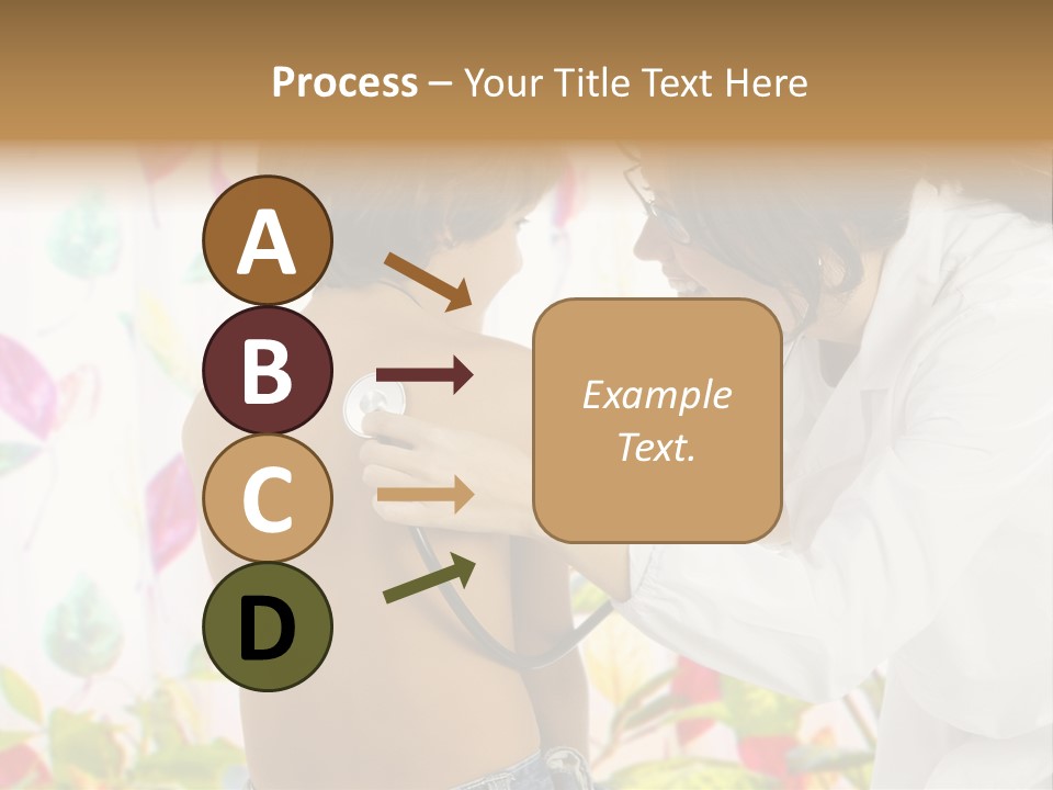 Young And Cute Female Doctor Visiting With A Stethoscope A Little Boy PowerPoint Template