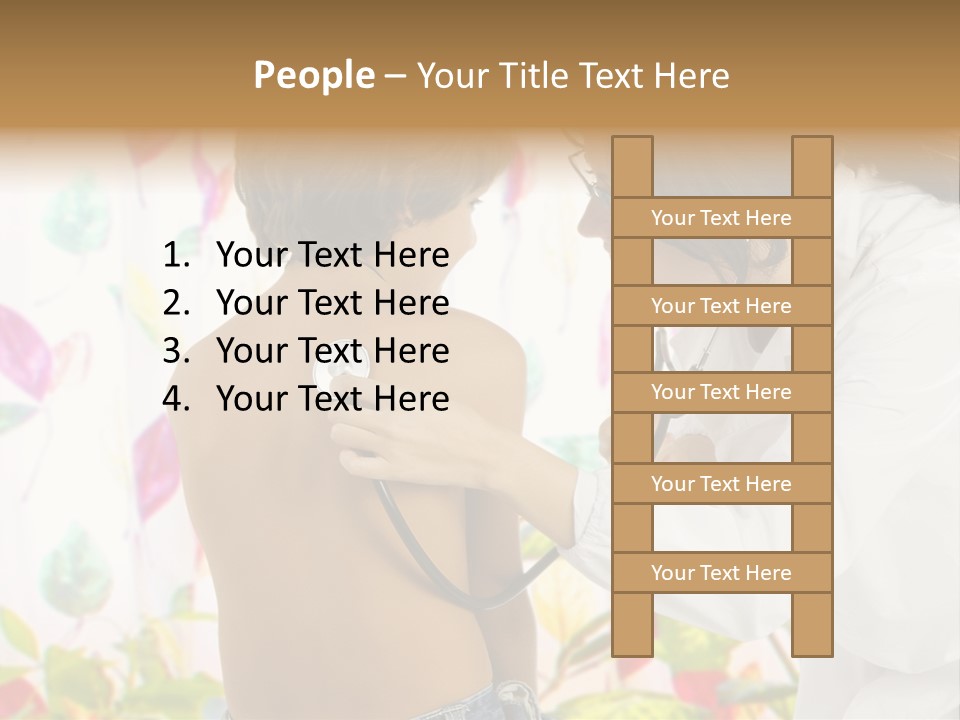 Young And Cute Female Doctor Visiting With A Stethoscope A Little Boy PowerPoint Template