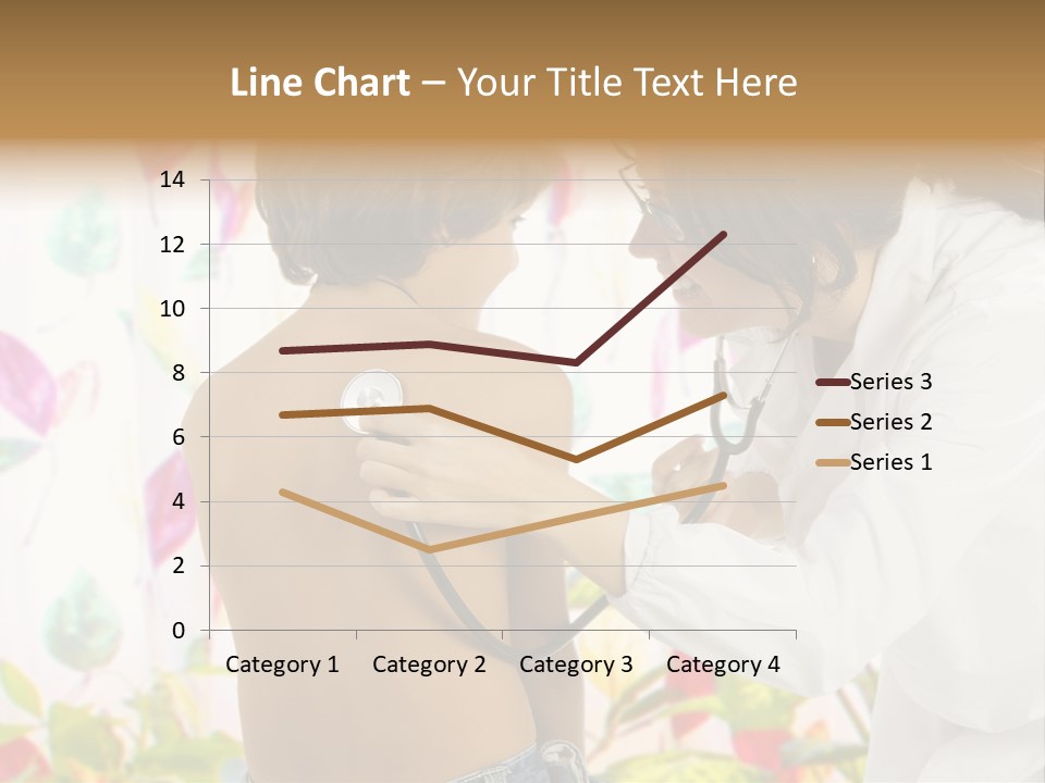Young And Cute Female Doctor Visiting With A Stethoscope A Little Boy PowerPoint Template