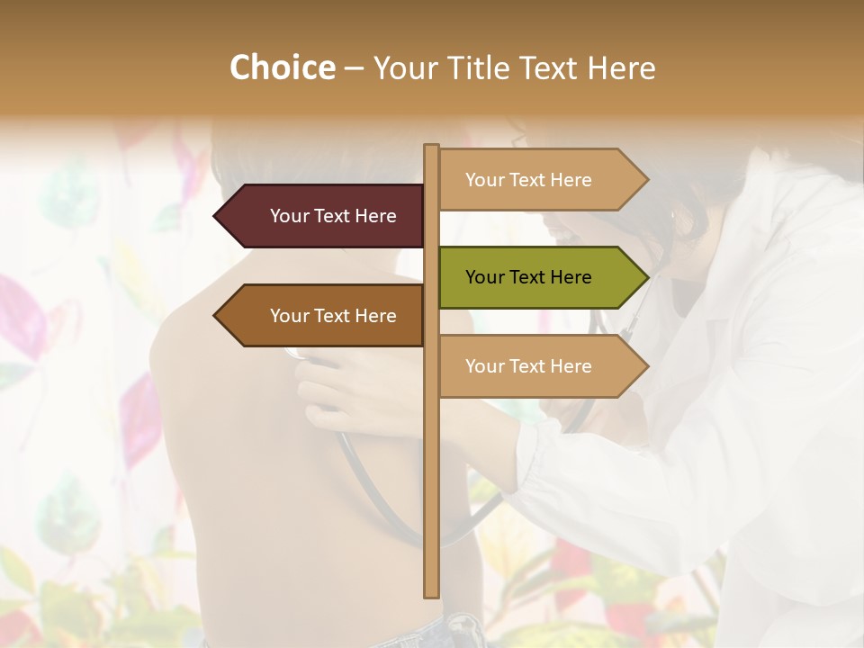 Young And Cute Female Doctor Visiting With A Stethoscope A Little Boy PowerPoint Template