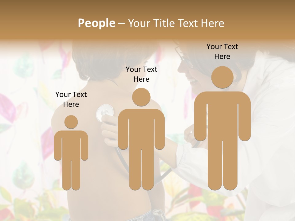 Young And Cute Female Doctor Visiting With A Stethoscope A Little Boy PowerPoint Template