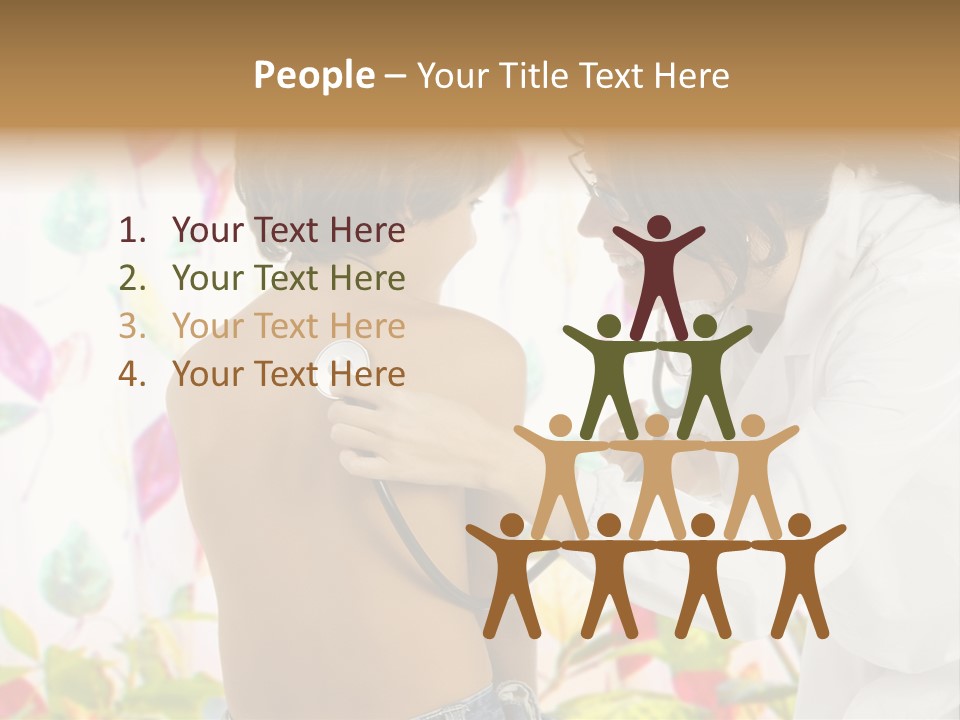 Young And Cute Female Doctor Visiting With A Stethoscope A Little Boy PowerPoint Template