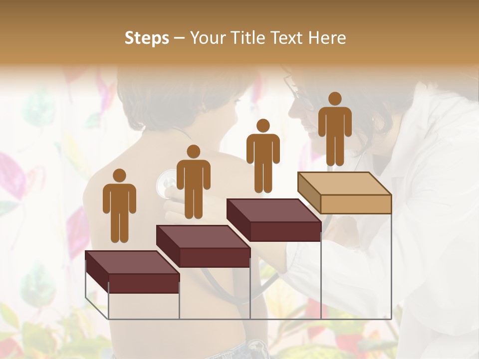 Young And Cute Female Doctor Visiting With A Stethoscope A Little Boy PowerPoint Template