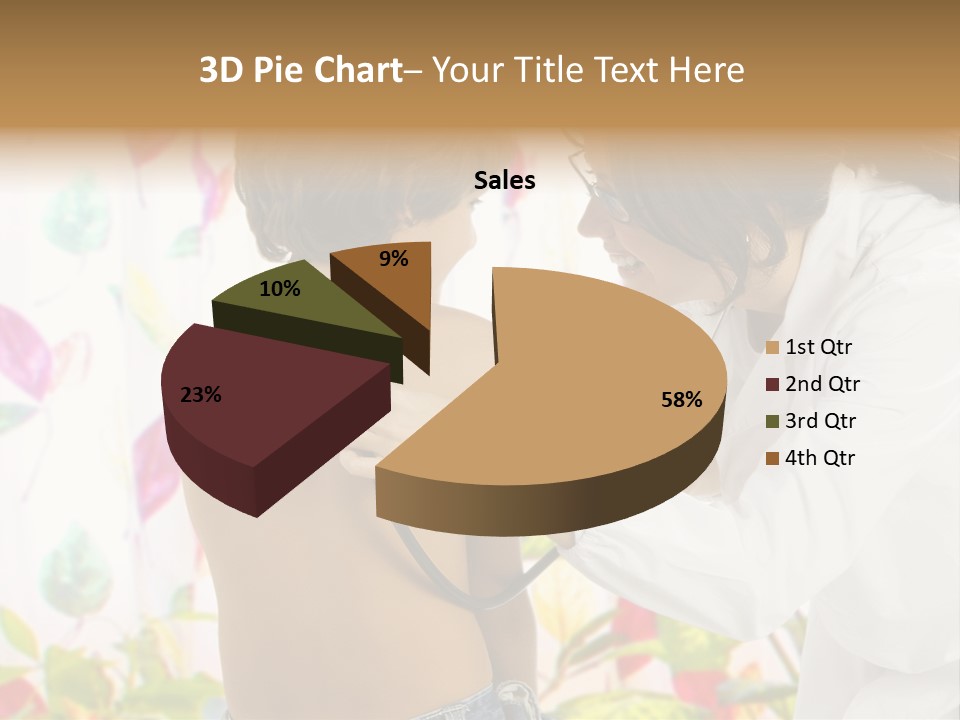 Young And Cute Female Doctor Visiting With A Stethoscope A Little Boy PowerPoint Template