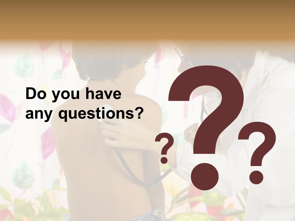 Young And Cute Female Doctor Visiting With A Stethoscope A Little Boy PowerPoint Template