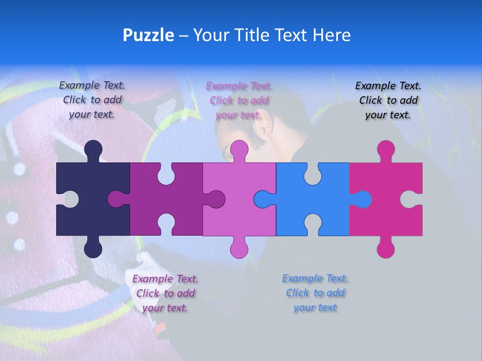 A Man In A Hoodie Writing On A Wall With Graffiti PowerPoint Template