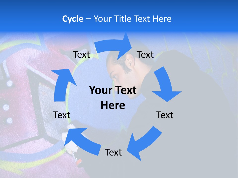 A Man In A Hoodie Writing On A Wall With Graffiti PowerPoint Template