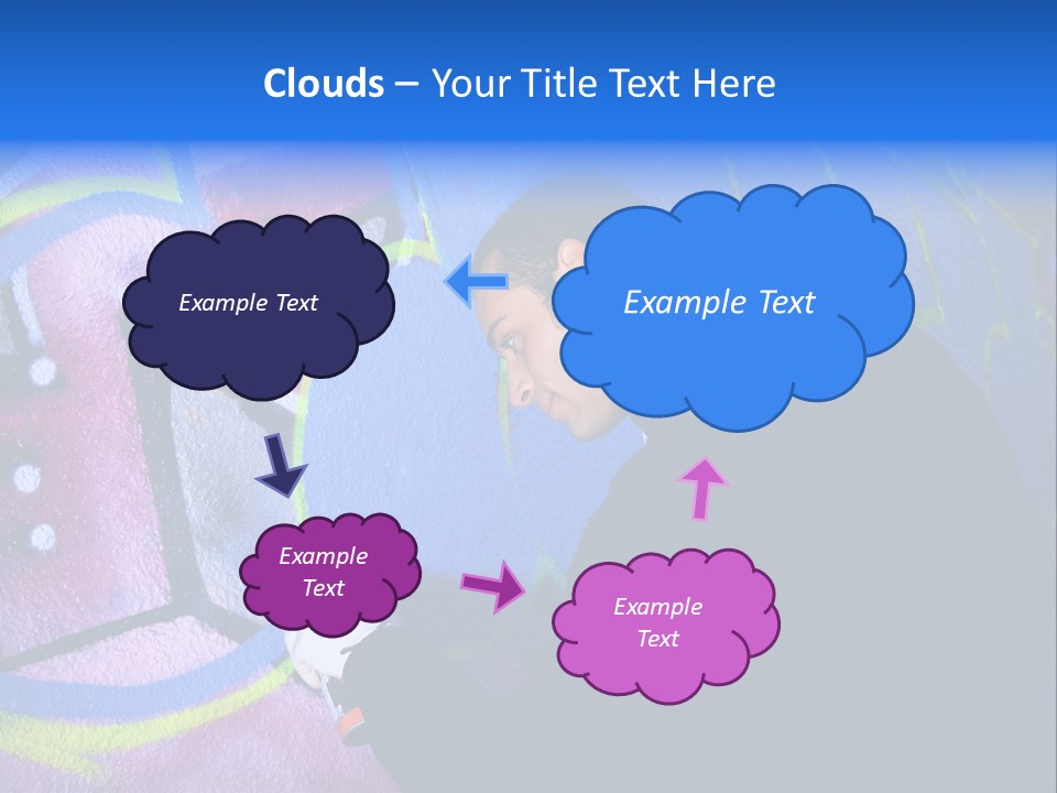 A Man In A Hoodie Writing On A Wall With Graffiti PowerPoint Template