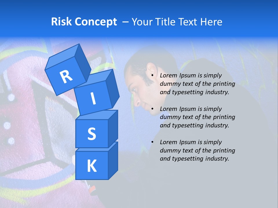 A Man In A Hoodie Writing On A Wall With Graffiti PowerPoint Template