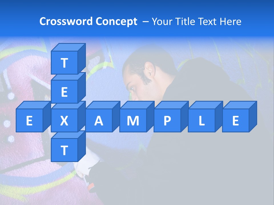 A Man In A Hoodie Writing On A Wall With Graffiti PowerPoint Template