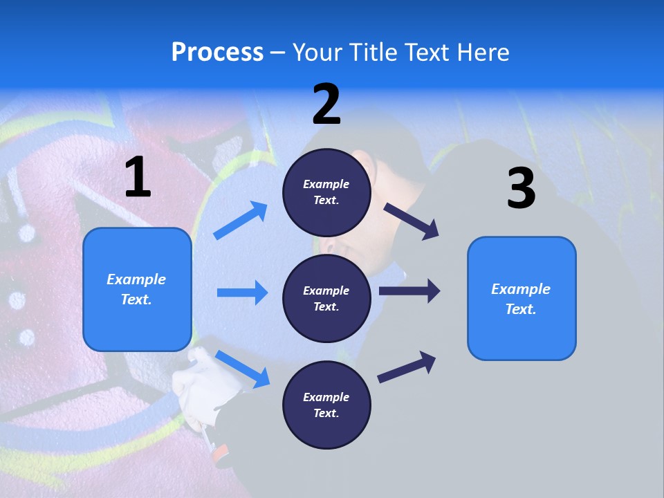 A Man In A Hoodie Writing On A Wall With Graffiti PowerPoint Template