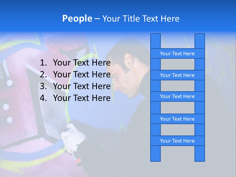 A Man In A Hoodie Writing On A Wall With Graffiti PowerPoint Template