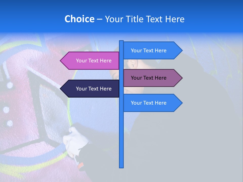 A Man In A Hoodie Writing On A Wall With Graffiti PowerPoint Template