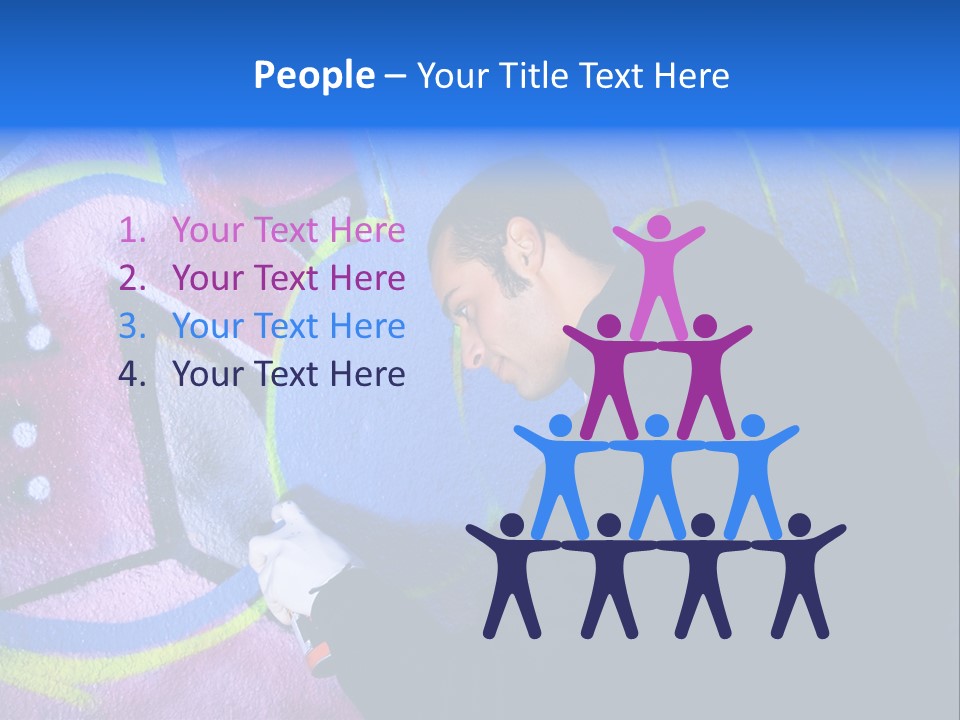 A Man In A Hoodie Writing On A Wall With Graffiti PowerPoint Template