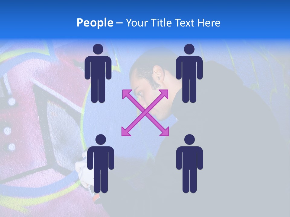 A Man In A Hoodie Writing On A Wall With Graffiti PowerPoint Template