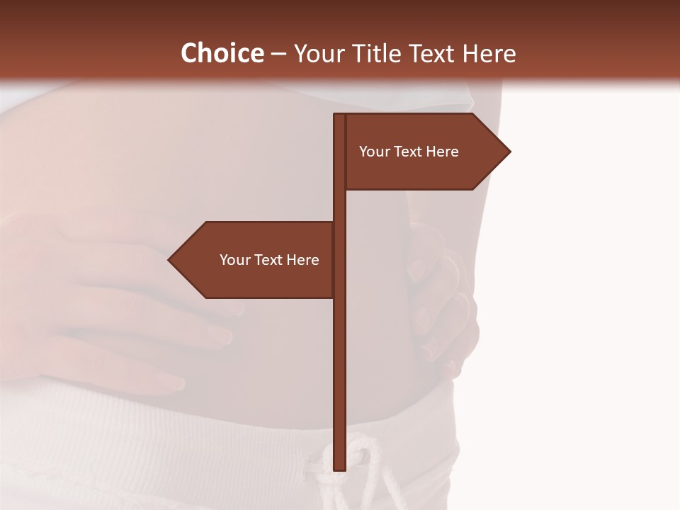 A Woman's Stomach With Her Hands On Her Hip PowerPoint Template