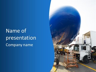 Airplane Is Being Serviced PowerPoint Template