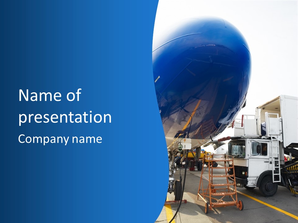 Airplane Is Being Serviced PowerPoint Template