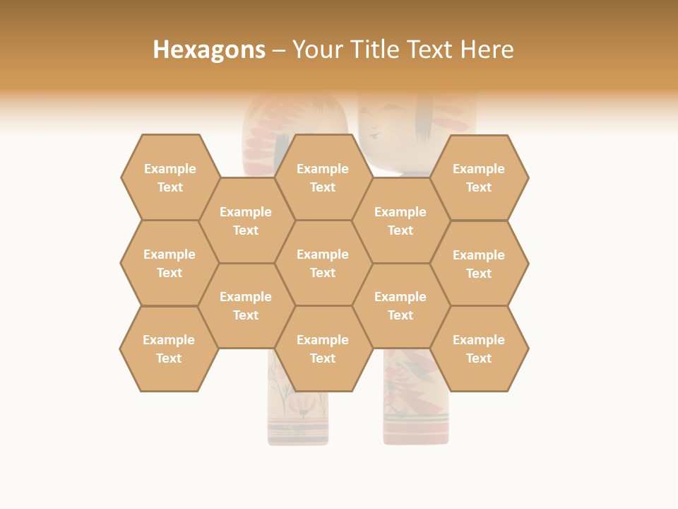 Japanese Kokeshi Dolls Photograph Facing Each Other On White Background PowerPoint Template