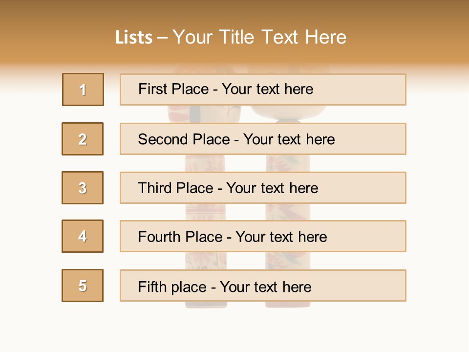Japanese Kokeshi Dolls Photograph Facing Each Other On White Background PowerPoint Template