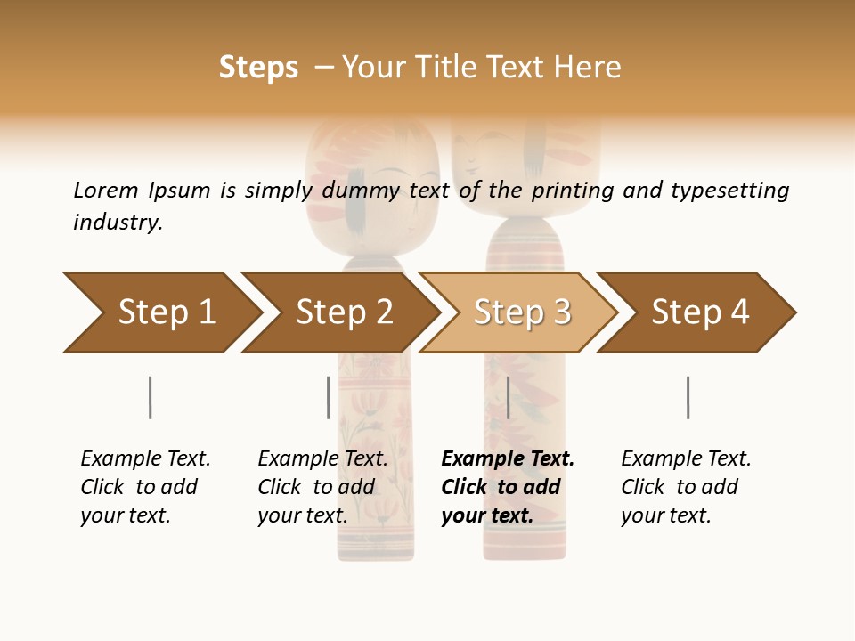 Japanese Kokeshi Dolls Photograph Facing Each Other On White Background PowerPoint Template