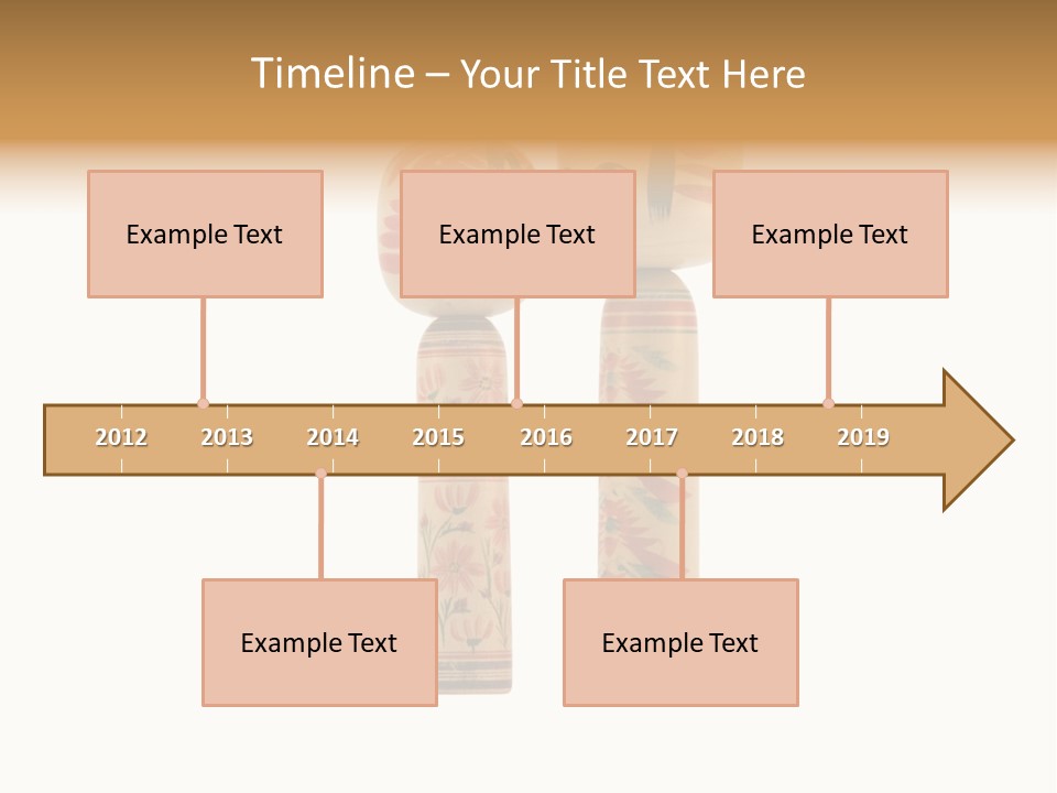 Japanese Kokeshi Dolls Photograph Facing Each Other On White Background PowerPoint Template