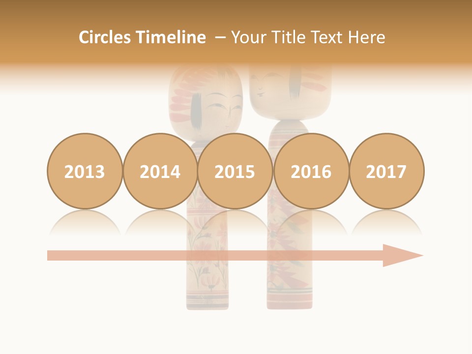 Japanese Kokeshi Dolls Photograph Facing Each Other On White Background PowerPoint Template