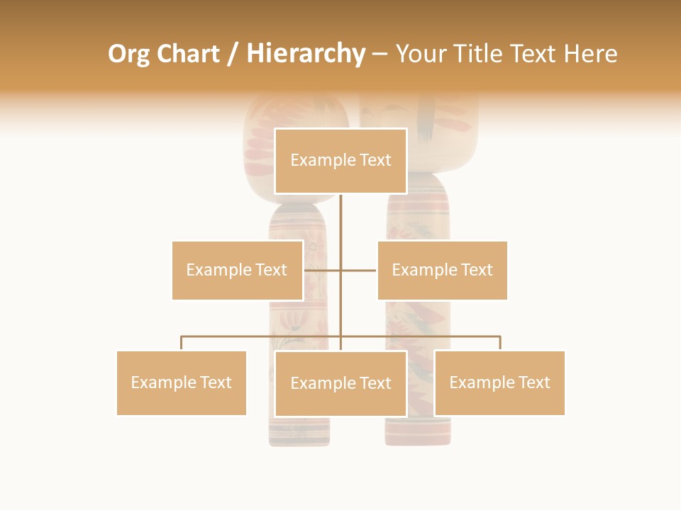 Japanese Kokeshi Dolls Photograph Facing Each Other On White Background PowerPoint Template