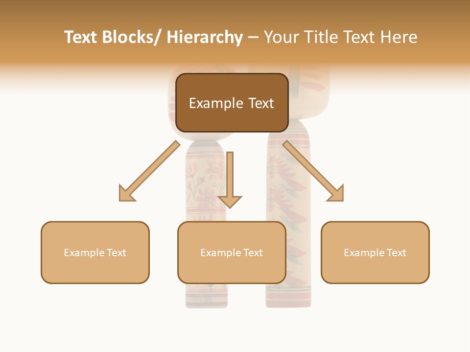 Japanese Kokeshi Dolls Photograph Facing Each Other On White Background PowerPoint Template