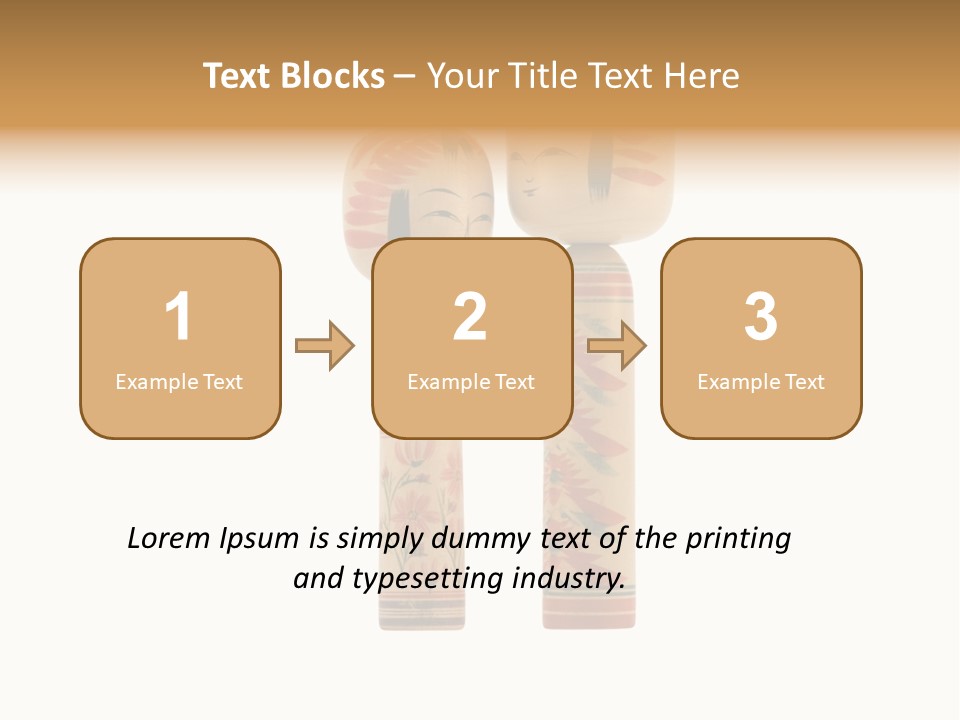 Japanese Kokeshi Dolls Photograph Facing Each Other On White Background PowerPoint Template