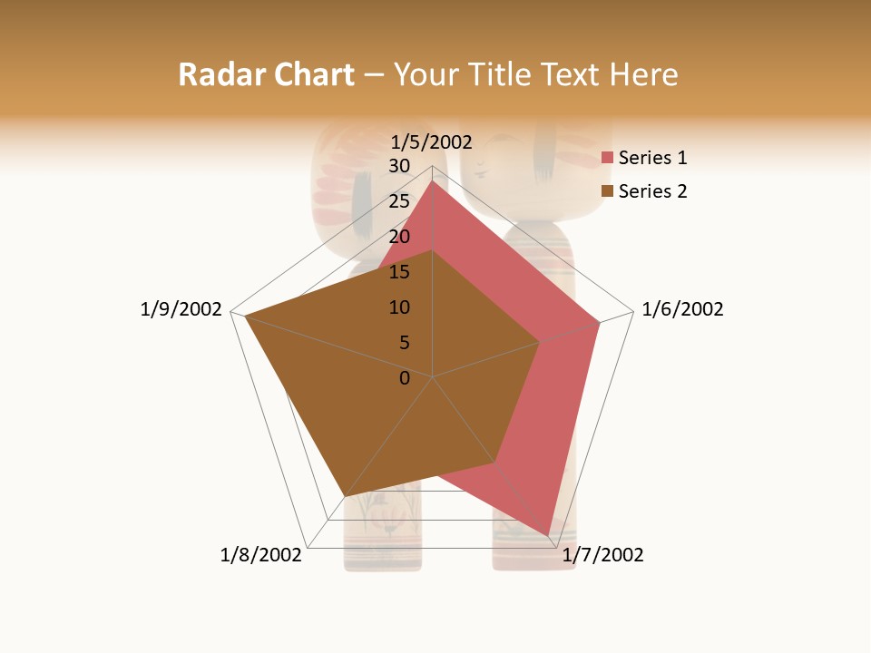 Japanese Kokeshi Dolls Photograph Facing Each Other On White Background PowerPoint Template