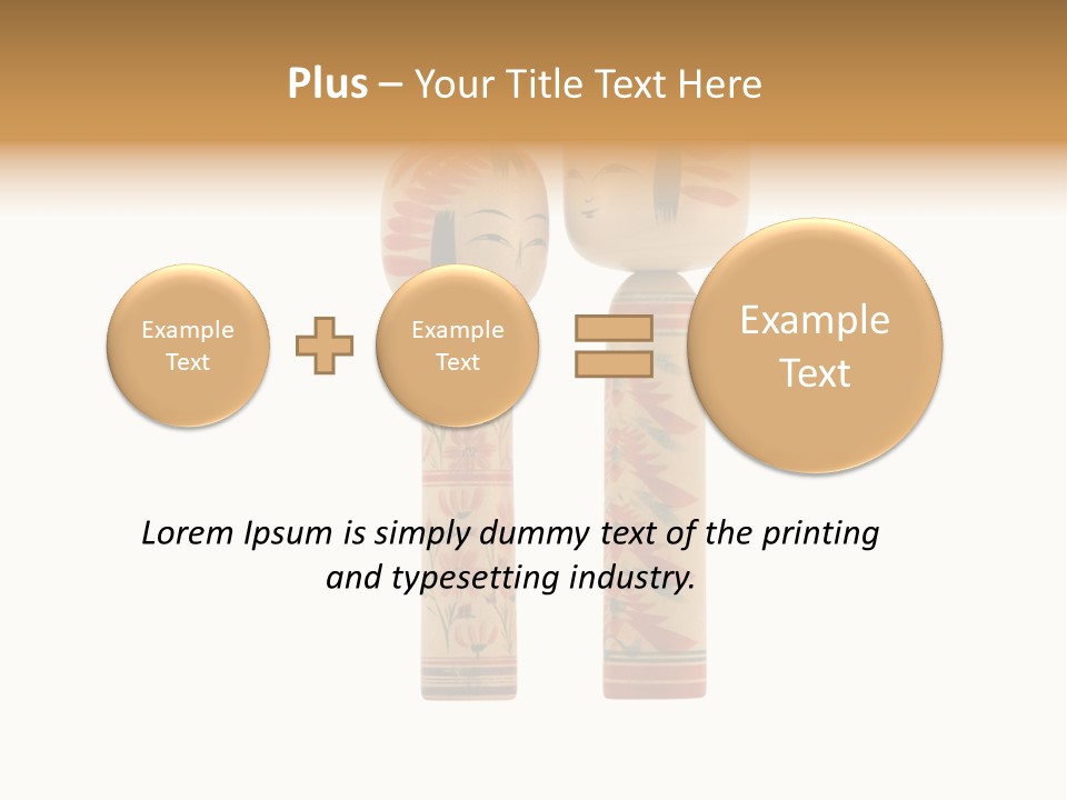 Japanese Kokeshi Dolls Photograph Facing Each Other On White Background PowerPoint Template