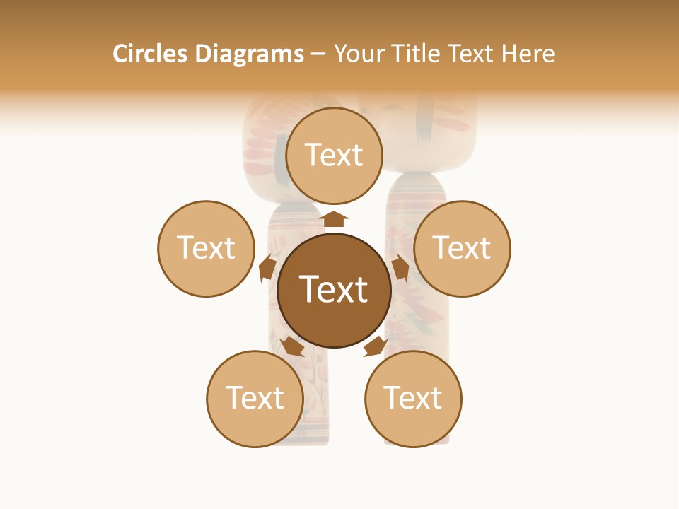 Japanese Kokeshi Dolls Photograph Facing Each Other On White Background PowerPoint Template