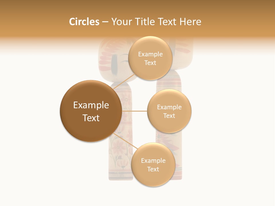 Japanese Kokeshi Dolls Photograph Facing Each Other On White Background PowerPoint Template