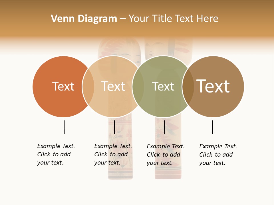 Japanese Kokeshi Dolls Photograph Facing Each Other On White Background PowerPoint Template