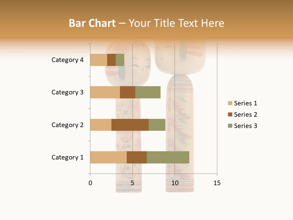 Japanese Kokeshi Dolls Photograph Facing Each Other On White Background PowerPoint Template