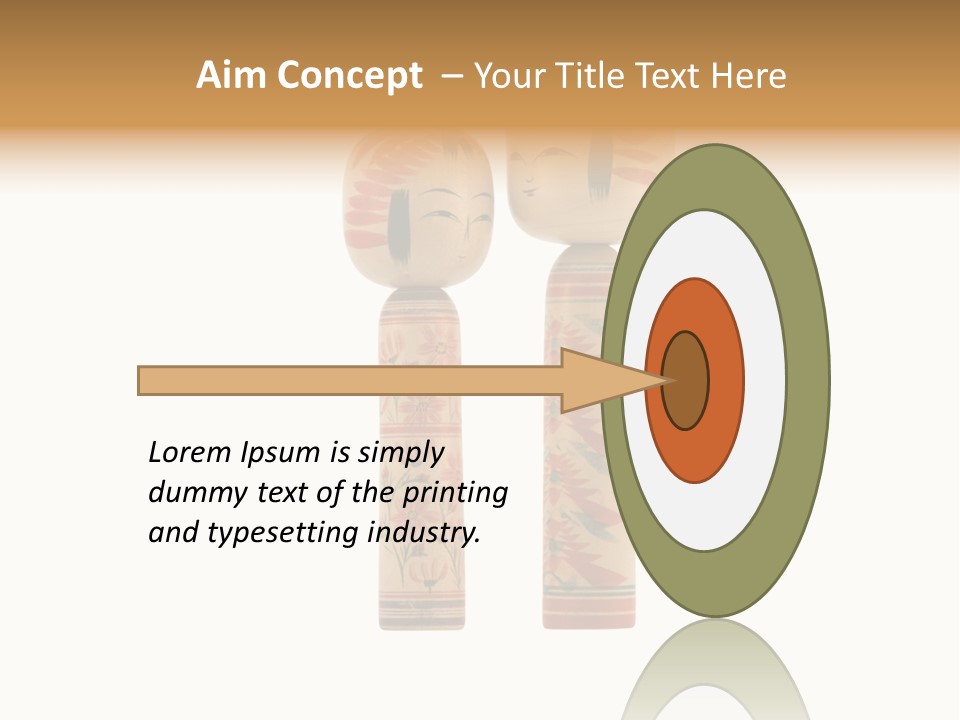 Japanese Kokeshi Dolls Photograph Facing Each Other On White Background PowerPoint Template