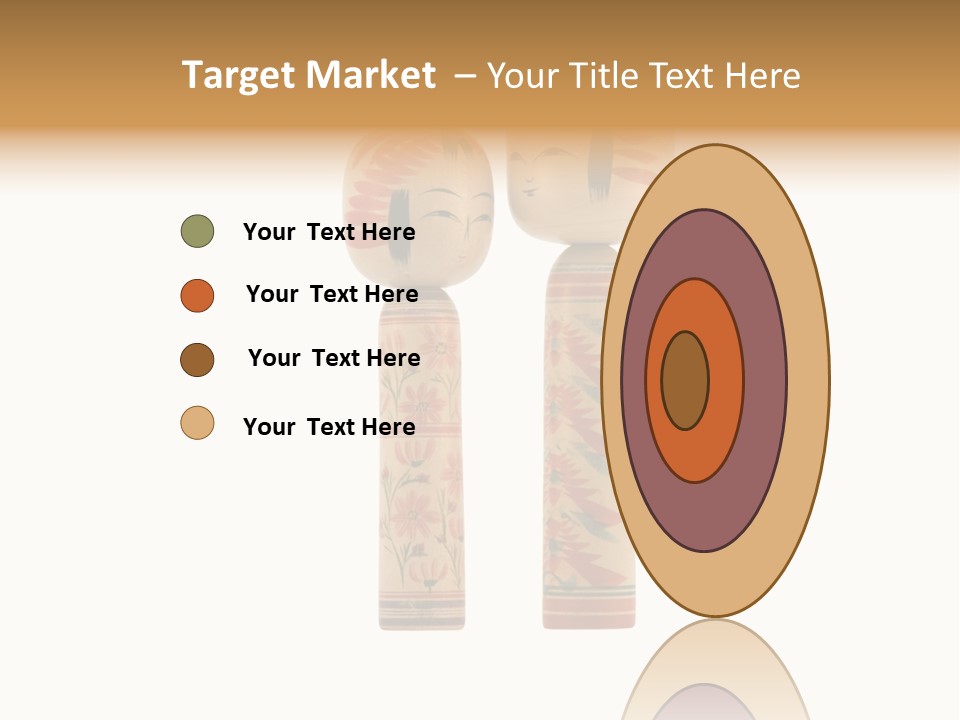 Japanese Kokeshi Dolls Photograph Facing Each Other On White Background PowerPoint Template