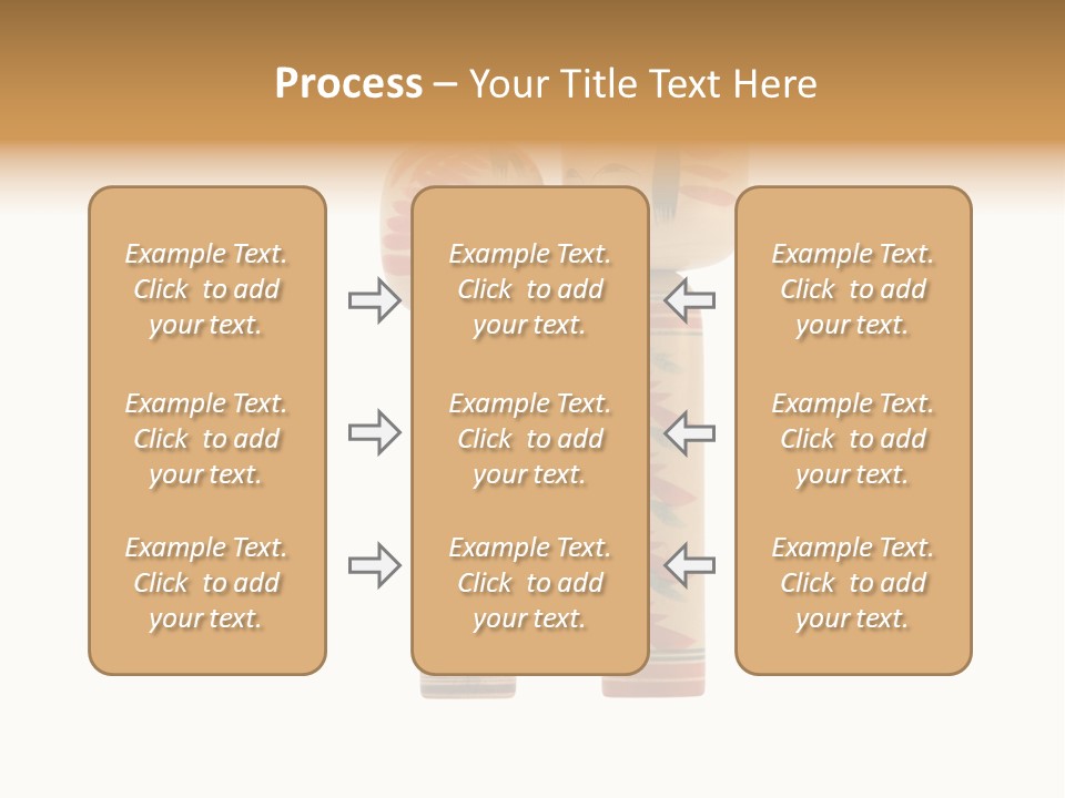 Japanese Kokeshi Dolls Photograph Facing Each Other On White Background PowerPoint Template
