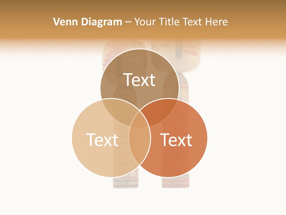 Japanese Kokeshi Dolls Photograph Facing Each Other On White Background PowerPoint Template