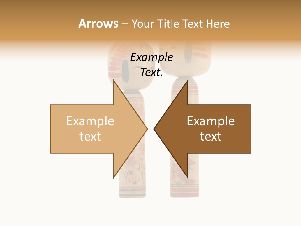 Japanese Kokeshi Dolls Photograph Facing Each Other On White Background PowerPoint Template