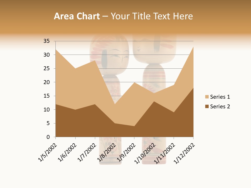Japanese Kokeshi Dolls Photograph Facing Each Other On White Background PowerPoint Template