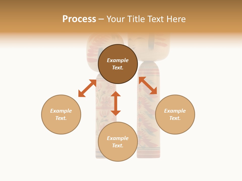 Japanese Kokeshi Dolls Photograph Facing Each Other On White Background PowerPoint Template