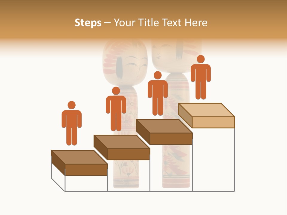 Japanese Kokeshi Dolls Photograph Facing Each Other On White Background PowerPoint Template